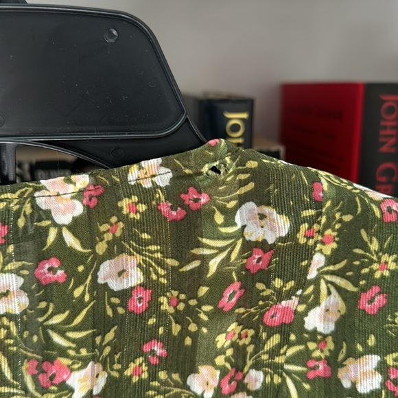 NWT Zara Women's Multicolor Long Sleeve Floral Metallic Ruffle Mini Dress XS - Picture 7 of 8